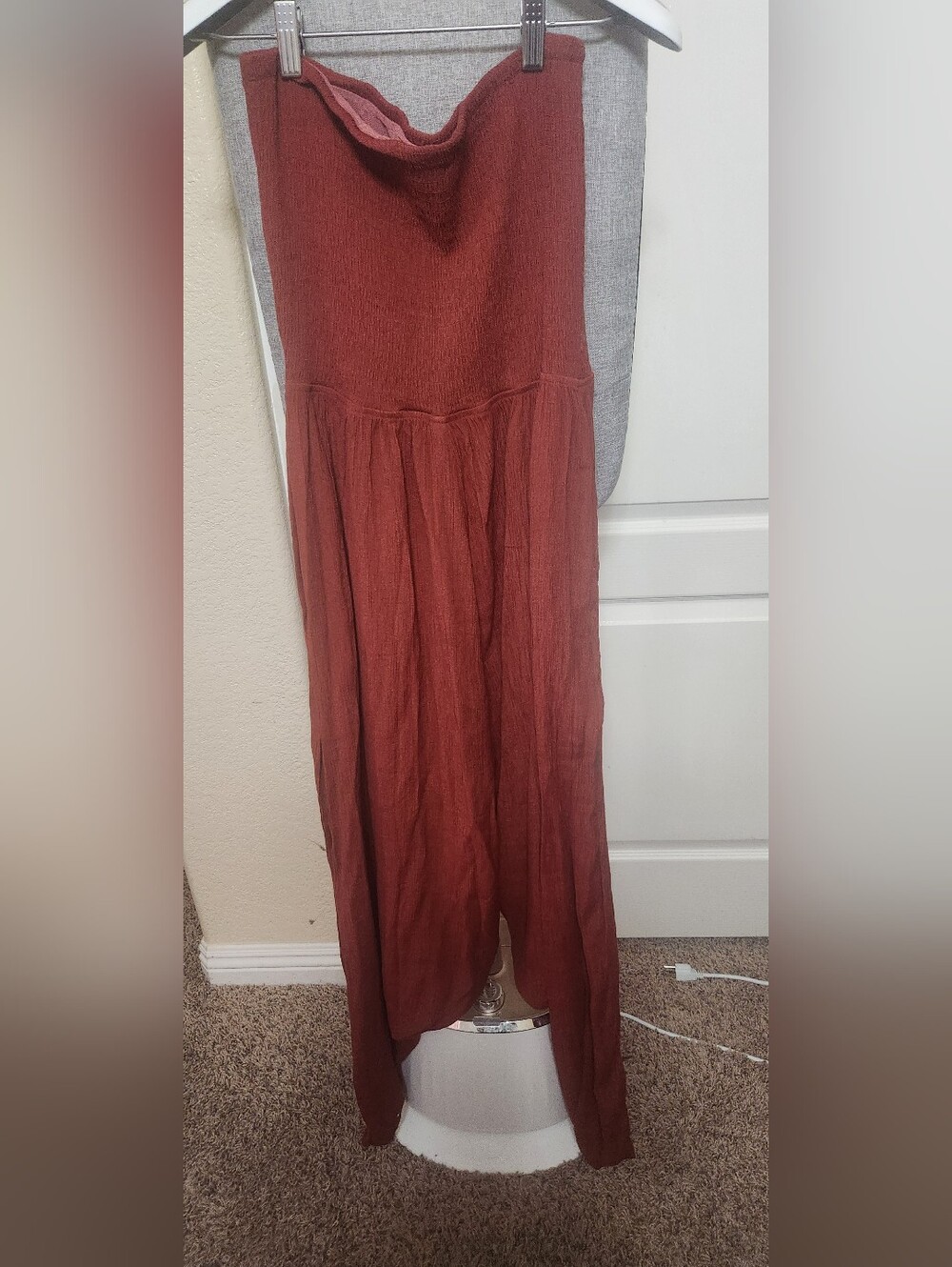 Halara Rust Red Strapless Harem Jumpsuit Size M Excellent Condition - Picture 4 of 4